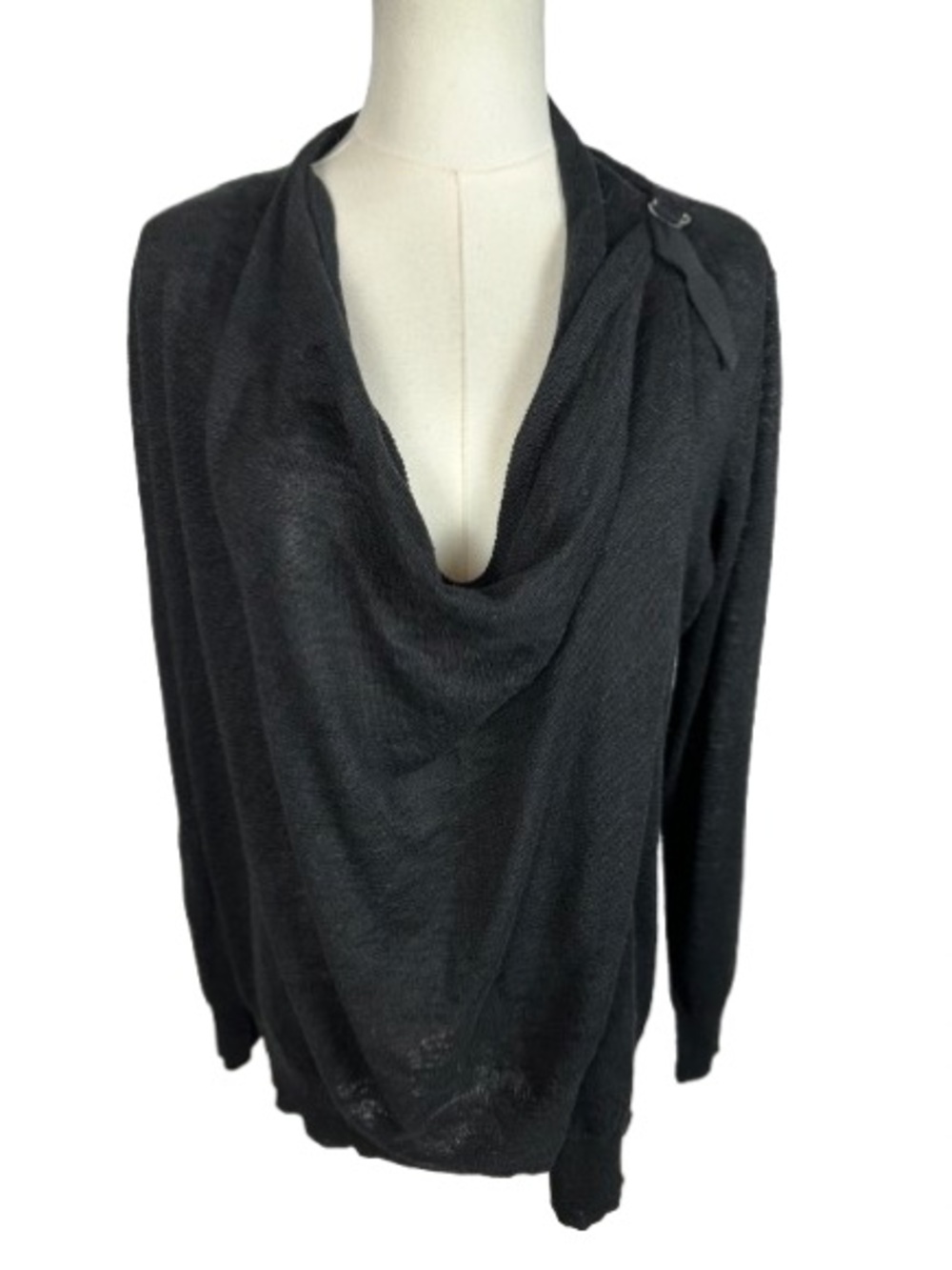 Banana Republic Black Cowl Neck Sweater with Shoulder Tie